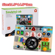 Wooden Steering Wheel Simulation Busy Board Childrens Toys Montessori Education Learning Sensory Pla