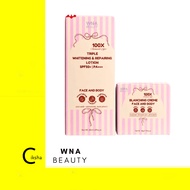 WNA Beauty 100X Triple Lotion SPF50 PA+++ & Blanching Creme Advance Soap , Booster Scrub ~WNA Beauty