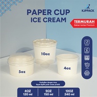 KJPPACK Paper Ice Cream Cup 4oz & 5oz + Lid | Food Grade Double Laminated Freezer Safe Ice Cream Cup