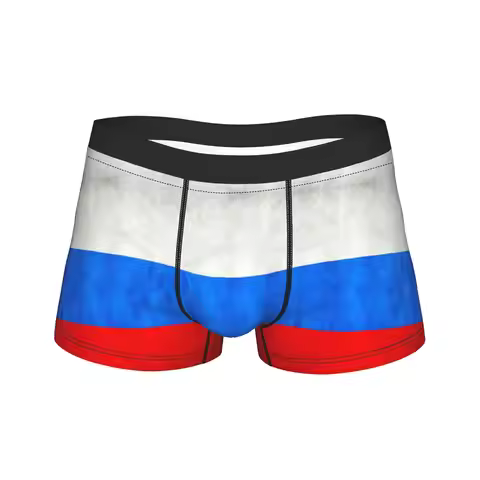 Russia Flag Emblem (3) Boxershorts 3D Pouch Underwear Hot Sale Custom Boxer Brief Funny Male Underpa