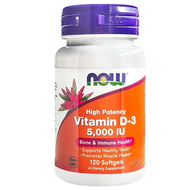 Now Foods วิตามิน D3 5000 IU บรรจุ 120 เม็ด Now Foods Vitamin D3 5000 Iu Contains 120 Tablets.