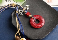 天然原礦硃砂精品紫金砂山鬼花錢平安扣  包掛 鑰匙扣 精品原創