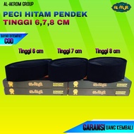 Peci Songkok Hitam Pendek Tinggi 6,7,8 cm / Songkok Kopiah Pendek Hitam Polos AC / Peci Hitam Songko