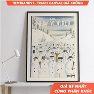 Wall painting, Chas Addams Illustration - Retro New Yorker Magazine Cover Poster January 8, 1972 Sno