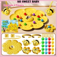 2/4 Players Magnetic Bee Fishing Toys for Kids Bee Gathering Pearl Bead Board Game Interactive Toy