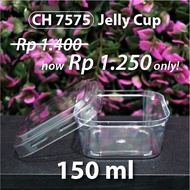 (Bekasi) Jelly Cup Pudding Glass/ 150 ML - Square Model - CH 7575
