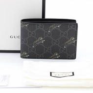 （超級新♥️可送禮）Gucci 古馳 黑花 老虎印花 短夾 （鈔票+卡片位）
