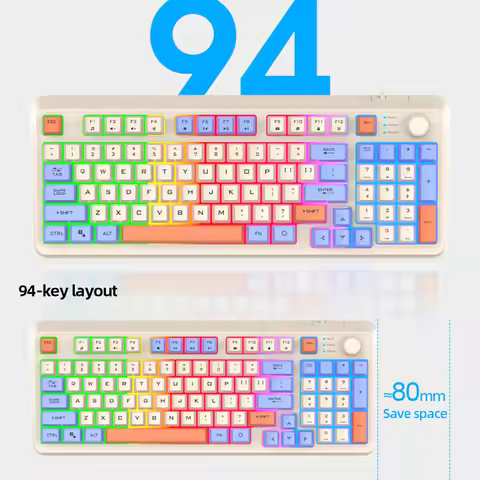 Luminous Keyboard 94 Keys K82 Mechanical Keyboard RGB Light Gamer Keypad USB Port Wired Keypad for N