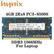 ต้นฉบับ Hynix DDR3 4GB 1066Mhz PC3-8500S สำหรับหน่วยความจำ RAM ของแล็ปท็อป
