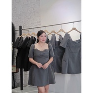 BIG SIZE SQUARE NECKLACE DRESS-21272