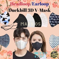 Duckbill 3D Face Mask 50pcs Earloop / Headloop Adult 6D V-mask  Mask Muslimah Fashion