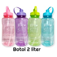 2 LITER - BOTOL MINUM MY BOTTLE PREMIUM 2000ML WITH STRAW BPA FREE