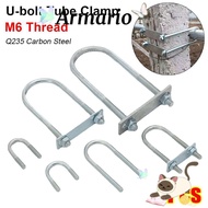 ARMARIO4LP6 1Pcs M8 Round Tube Clamp, Galvanized Q235 Carbon Steel With Baffle Pipe U-clamp,  Screws