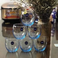 Set of 3 Luminarc green glass dwarf cups from KM, box of 3 genuine glass cups