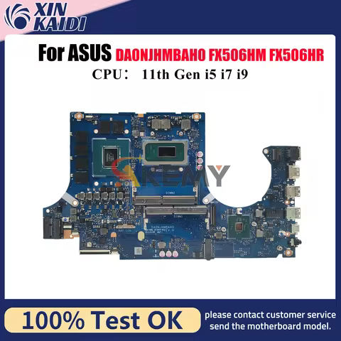 DA0NJHMBAH0 Laptop Motherboard For ASUS TUF Gaming FX506H FX506HM FX506HR Mainboard W/ 11th Gen i5 i