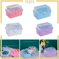 [Perfk] Storage Container with Lid And Handle 3 Tier Organizer for Home 7.87'' X 5.91'' X 5.12''