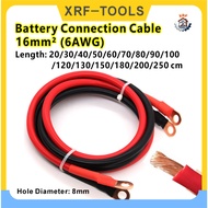16Sqmm 6AWG Battery Connection Cable 20/30/40/50/60/80/100/110/150/180cm/200/250/300/350cm Grounding
