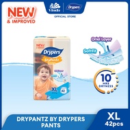 Drypers Drypantz Baby Diapers M58/L48s/XL42s/XXL36s/XXXL20s/XXXXL18s (1 Pack) - Soft Breathable Baby