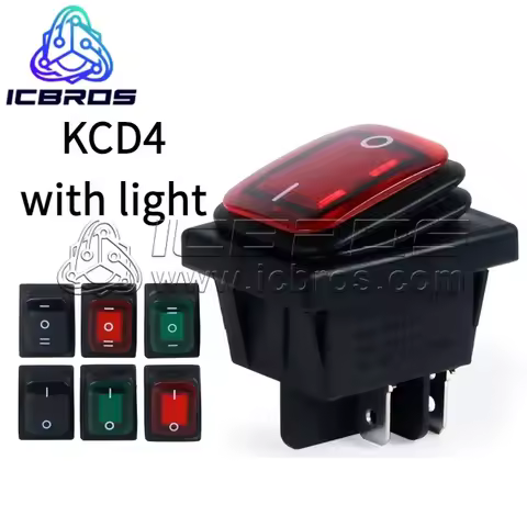 KCD4-201N Waterproof Rocker Switch ON-OFF 2 Position 4 Pin Electrical Equipment With Light Power Swi