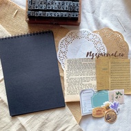 SCRAPBOOK ALBUM BLACK A5/ VINTAGE ALBUM/ AESTHETIC PHOTO ALBUM FREE SCRAPBOOK KIT