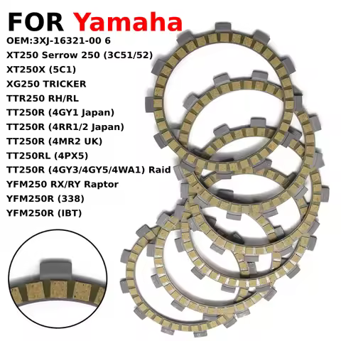 Clutch Plate Disc Set Friction For Yamaha TT250R 4MR2 UK TT250RL 4PX5 TT250R Raid YFM250 RX/RY Rapto