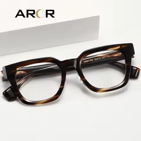 Acetate Men Optical Eyeglasses Frame Rectangle Myopia Prescription Sunglass Version 8.0 Thick Eyefra