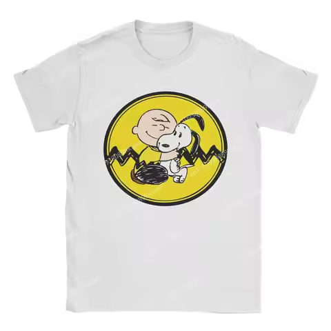 Streetwear Snoopy Charlie T-Shirt For Men Women Cotton Short Sleeve O-neck Summer Clothing
