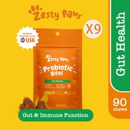 Zesty Paws Probiotic Bites for Dogs Gut Health [รสฟักทอง] (แบบนุ่ม 90 เม็ด) (หมดอายุ:05 2026)