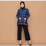 HUMMAIRA BATIK - LATEST 2025 WOMEN'S KORPRI BATIK BLACK COLLAR LINED KORPRI ASN BATIK