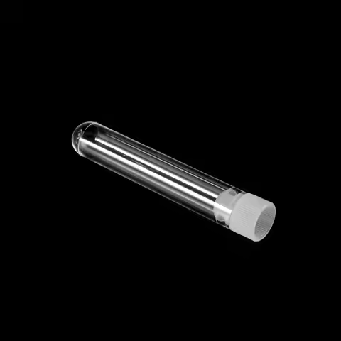 10 Pcs Clear Plastic Test Tube With Cap 12x60mm U-shaped Bottom Long Test Tube Lab Supplies