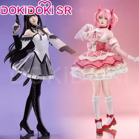 IN STOCK Madoka Akemi Cosplay Costume Anime DokiDoki-SR Kaname Madoka Cute Pink Dress Homura Akemi B