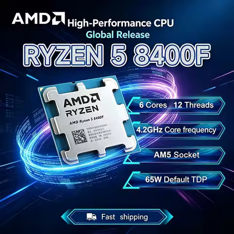 AMD Ryzen 5 8400F 4.2GHz 6-Core 12-Thread Processor 65W Socket AM5 4NM L3 16M DDR5 Compatible No Fan