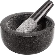 Mortar and Pestle, 6.5 Inch 7 Lb Large Size Granite Mortar &amp; Pestle Natural Stone Grinder for Spices, Seasonings, Pastes, Pestos and Guacamole