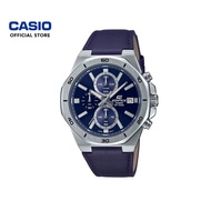 Casio Edifice EFV-640L-2AV Navy Blue Leather Band Men Watch