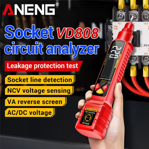 Socket Power Tester ANENG VD808 Line Detection AC/DC Voltage Measuremen Polarity Leakage NCV Voltage