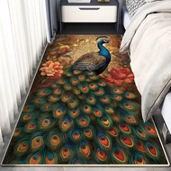 3D Peacock Carpet High-end Bedroom Bedside Rugs Bay Window Mat Living Room Non-slip Floor Mat Home Decor