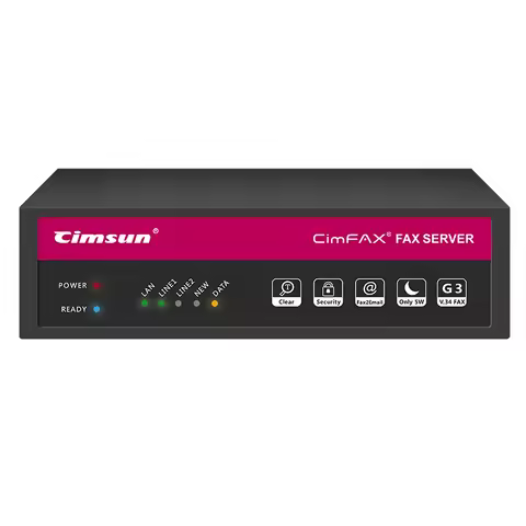 CimFAX H5 Paperless Fax Server High Speed 33.6 kbps Fax Machine Fax from PC/Phone 100 Users Fax Mode