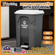 [20L/50L/80L] Worthbuy Tong Sampah Dapur Rubbish Bin with Foot Pedal Restroom Waste Bin Kitchen Tras
