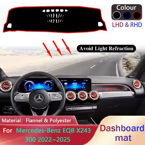 Car Dashboard Cover Pad for Mercedes-Benz EQB X243 300 2022~2025 Liner Anti-Slip Mat Sunshade Dashma