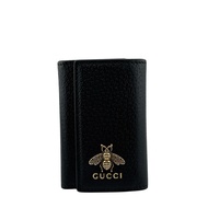 【二手】GUCCI 523683 Animalier 蜜蜂圖案鑰匙包 黑色
