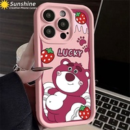 For Infinix Hot 40 Pro Smart 8 7 40i 30i 30 Play Tecno Spark GO 2024 Spark 20C 20 Pro Camon 20 Pro Note 30 G96 Matte Shockproof Creative Cute Strawberry Bear Soft Phone Case
