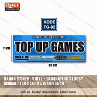 STIKER TOP UP GAMES + LAMINASI GLOSSY