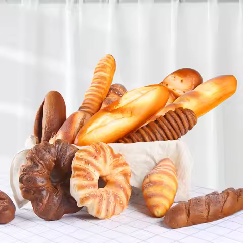 PU Fake Bread Baguette Caramel Rye Model Dessert Shop Cabinet Ornament Photography Prop Simulation B