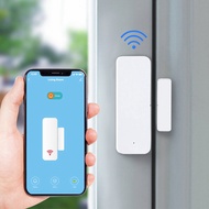 1 PCS Tuya Wifi Door Magnetic Smart Window Sensor Door Door Detector White ABS for Alexa Assistant