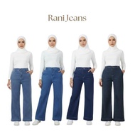 AMIABLY RANI Pallazo Jeans Soft Cotton Jeans Kain tak panas memeri  sesuai digunakan harian