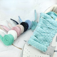 2pcs 1.5M wide shoelace，Colorful checkerboard，length 120cm 140cm