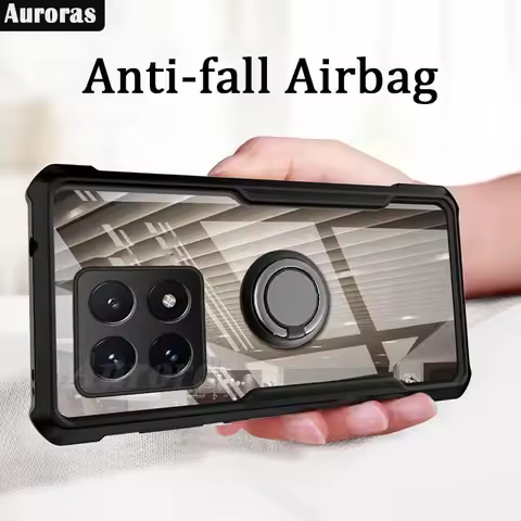 Xiaomi 14T Pro Case Clear Acrylic Back Cover For Xiaomi 13T Pro pro13t 14t Magnet Holder Ring Protec