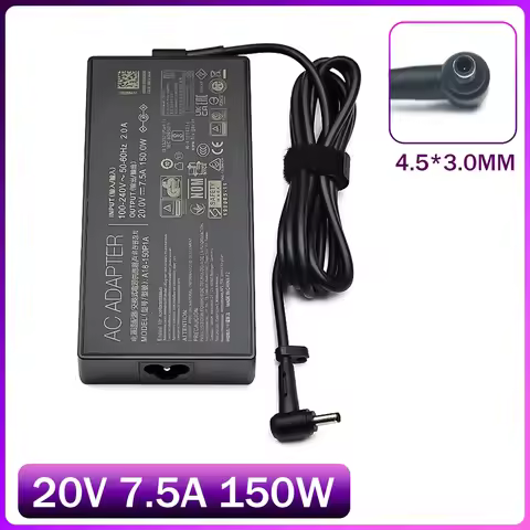 20V 7.5A 150W 4.5x3.0mm AC Adapter Laptop Charger For Asus X571L X571LI X571LH X571G X571GD X571GT K