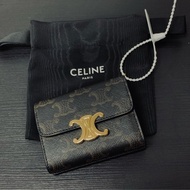 Celine TRIOMPHE全新帆布小型TRIOMPHE二合一短夾