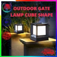 [New Design] Outdoor Gate Lamp Cube Shape waterproof oudoor gate lamp E27 Bulb Lampu Pagar,Lampu Tiang